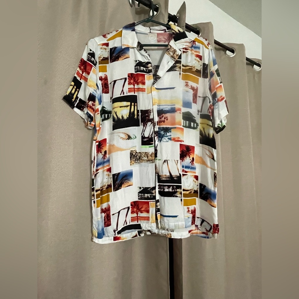 Wonder Nation Photograph Casual Button-Down